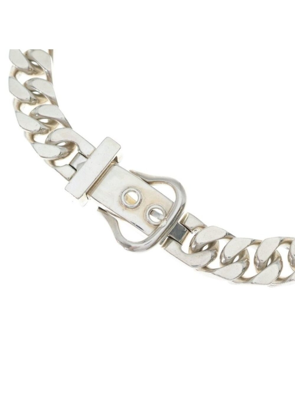 Hermes Vintage Boucle Series GM Necklace Silver
